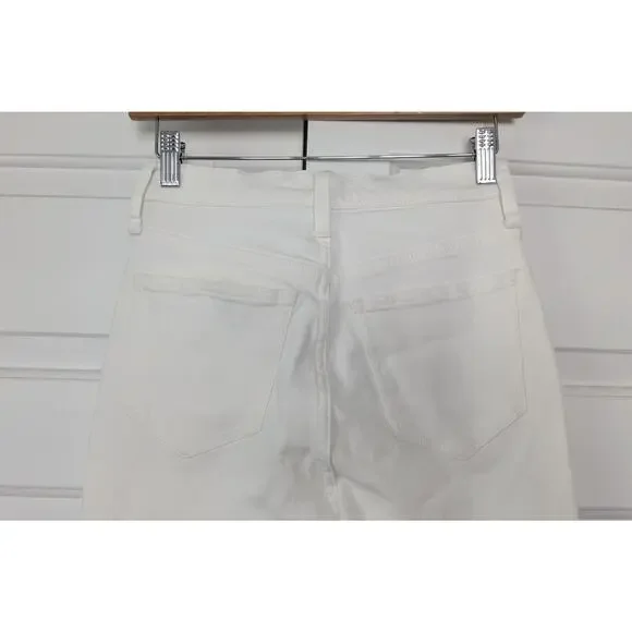J. Crew Factory High Rise Flare Crop White Denim Jeans - Picture 6 of 9
